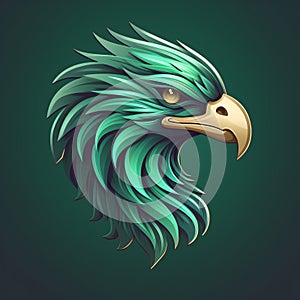 Hyperrealistic Fantasy Eagle Icon In Green Color