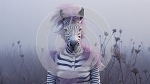 Hyperrealistic Fantasy: The Misfit Zebra With A Purple Body