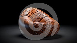 Hyperrealistic Leather Weave Bean Bag Chair Design With Octane Render