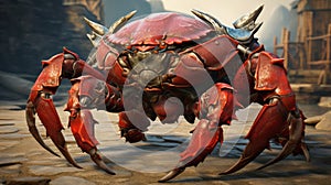 Hyperrealistic Marine Life: Red Spider Warrior In Unreal Engine 5