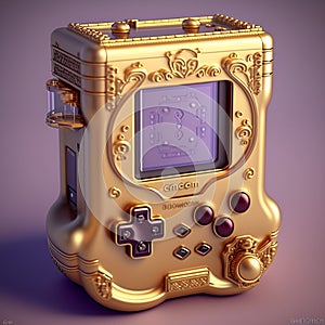 hyperrealistic neo - rococo steampunk minimal gameboy console. highly detailed digital art masterpiece, smooth cam de leon eric