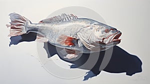 Gigantic Scale Painting Of A Fish On White Background By Michal Lisowski photo
