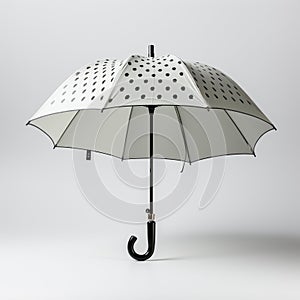Hyperrealistic Polka Dot Umbrella On Grey Background photo