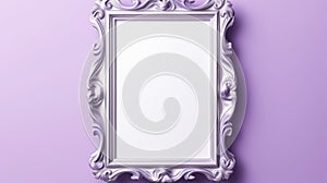 Hyperrealistic Purple Frame Mockup With Ornate Rococo Design