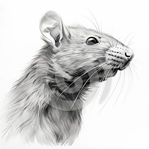 Hyperrealistic Rat Face Drawing With Eastern Brushwork