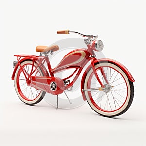 Hyperrealistic Red Retro Bike Photo Vector 3d - Steve Henderson Style photo