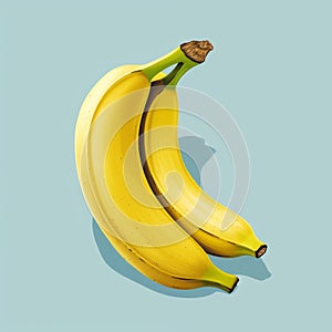 Hyperrealistic Satirical Banana Illustration On Blue Background