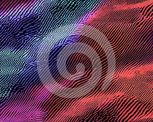 Seamless Pixelated Zebra Pattern RGB Glitch Hyperrealistic