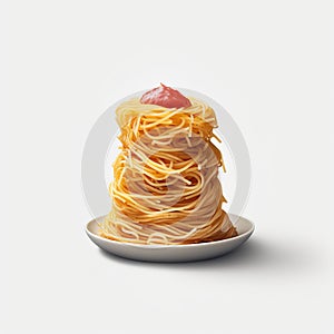 Hyperrealistic Spaghetti De Choclo On White Background