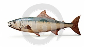 Hyperrealistic Wooden Fish Statue With Carved Details
