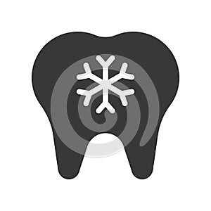 Hypersensitive teeth, dental related solid icon