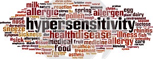 Hypersensitivity word cloud