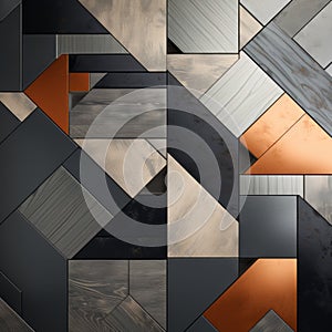 Hyperspace Noir: Silver Tile Mosaic With Grit And Grain