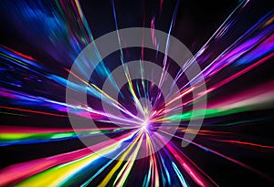 Hyperspace Warp Speed Abstract Multicolor Light Streaks Background