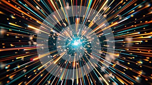 Hyperspeed Light Tunnel Effect with Vivid Colors