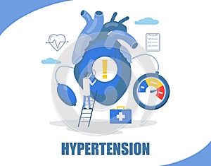 Hypertension concept vector flat style design illustration