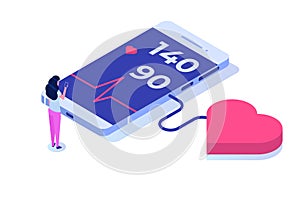 Hypertension disease isometric concept. Blood pressure health.