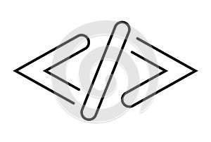 Hypertext Markup Language HTML code angle bracket line art icon for apps and website photo