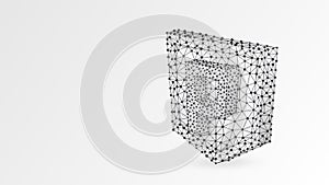 Hypertext Preprocessor coding language, php sign. Device, programming, developing concept. Abstract, digital, wireframe, low poly