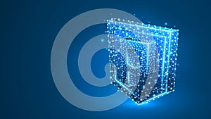 Hypertext Preprocessor coding language, php sign. Device, programming, developing concept. Abstract, digital, wireframe, low poly