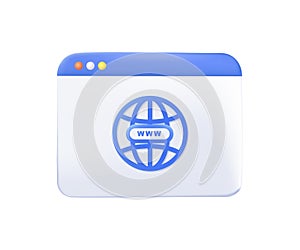 Hypertext Transfer Protocol Concept, HTTP data web page. Web browser, internet communication protocol. 3d vector icon.