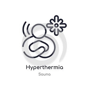 hyperthermia outline icon. isolated line vector illustration from sauna collection. editable thin stroke hyperthermia icon on