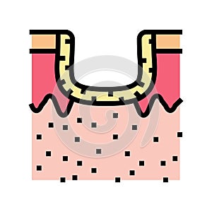 hypertrophic acne scar color icon vector illustration
