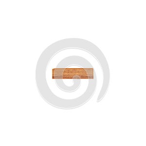 The hyphen in wood, isolated over white background photo