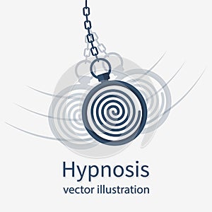 Hypnosis icon. Man holding a watch on a chain