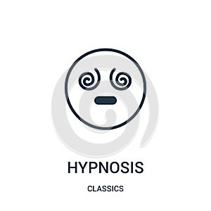 hypnosis icon vector from classics collection. Thin line hypnosis outline icon vector illustration. Linear symbol