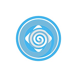 Hypnosis logo template, hypnotic spiral icon, hypnotherapy symbol vector