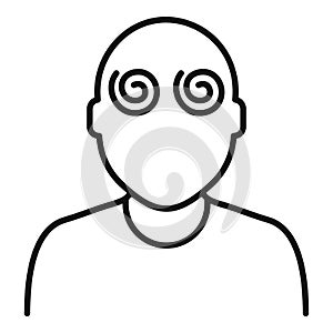 Hypnosis pacient eyes icon, outline style