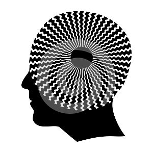 Hypnosis Spiral Human Head Profile Silhouette, Mental Health