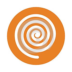 Hypnosis, spiral, inculcation, suggestion, vortex, whirlpool icon. Orange vector design photo