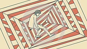 Hypnotic Abstract Tunnel Pattern, Geometric Optical Illusion Vector Background, vector design Generative AI