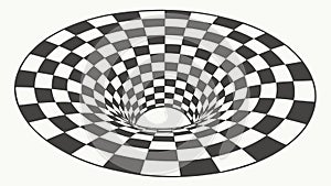 Hypnotic Checkerboard Vortex Optical Illusion, vector design Generative AI