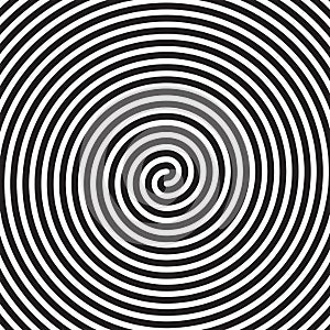 Hypnotic circles abstract white black vector spiral swirl optical illusion pattern background