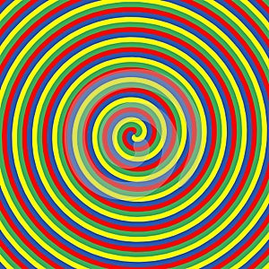 Hypnotic color circles. Collection of colorful psychedelic spiral backgrounds. Abstract hypnosis optical illusion swirls. Vector. photo