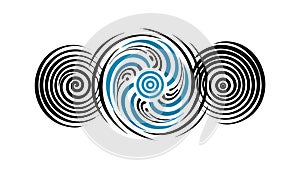 Hypnotic Concentric Spirals Abstract Pattern, vector design Generative AI