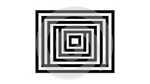 Hypnotic Concentric Square Optical Illusion Abstract Art, vector design Generative AI