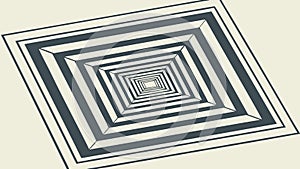 Hypnotic Concentric Square Pattern, Abstract Geometric Illusion, vector design Generative AI