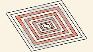 Hypnotic concentric square pattern, creating an optical illusion of depth, modern abstract, vector design Generative AI