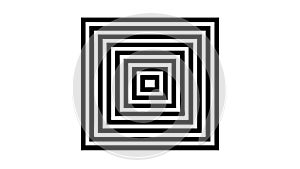 Hypnotic Geometric Nested Squares, Abstract Optical Art, vector design Generative AI