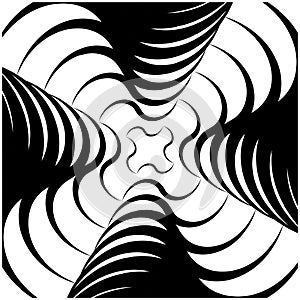 Hypnotic, geometric, repeated pattern vector background