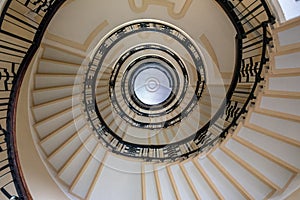 Hypnotic pattern of a spiral staircase