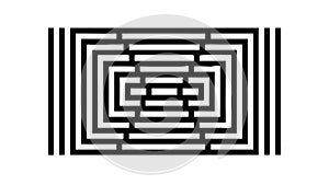 Hypnotic Rectangular Tunnel Abstract Pattern, vector design Generative AI