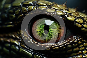 Hypnotic Reptilian eye macro. Generate Ai photo