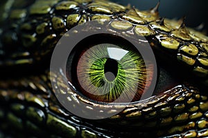 Hypnotic Reptilian eye macro. Generate Ai