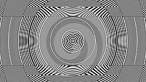 Hypnotic rhythmic movement black and white stripes kaleidoscope
