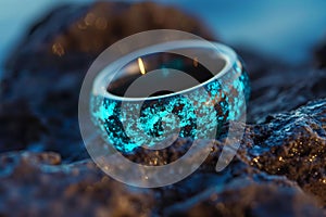 Hypnotic Ring shape glows. Generate Ai photo